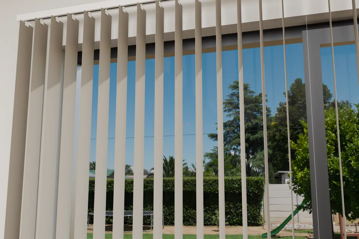 Vertical blind, close up.
