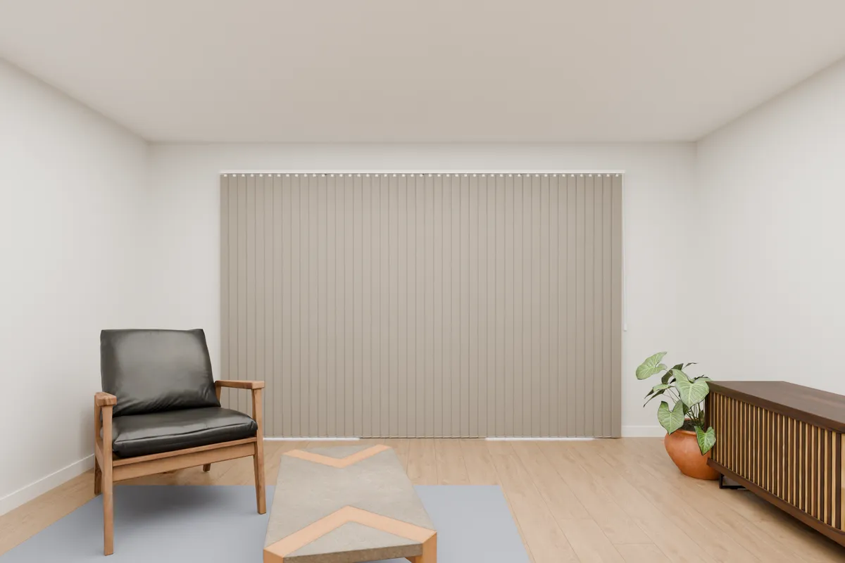 Vertical blind. Sliding door.